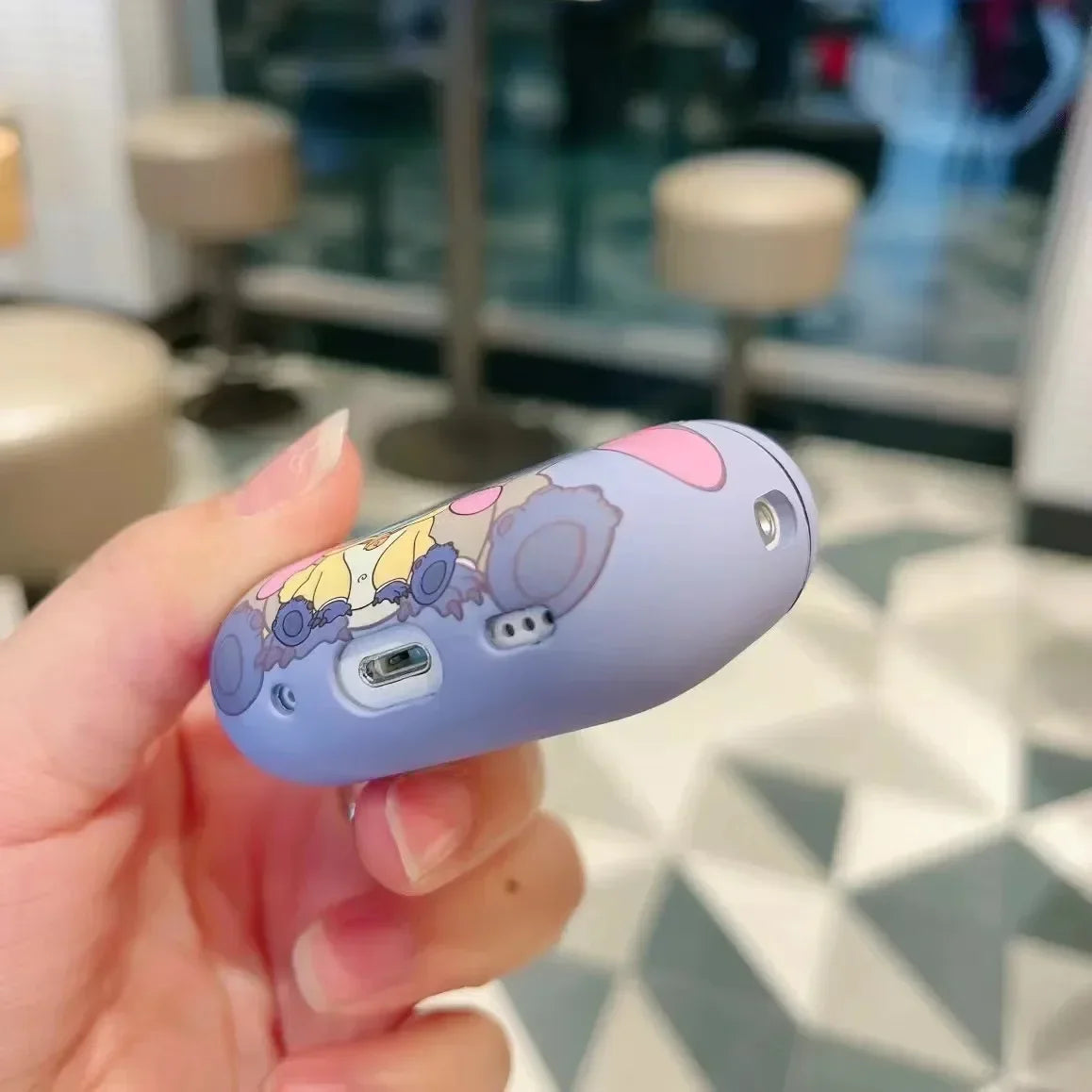 Premium Earphone Accessories For Air Pods, Cartoon Stitch Cover, Unique Design Earphone