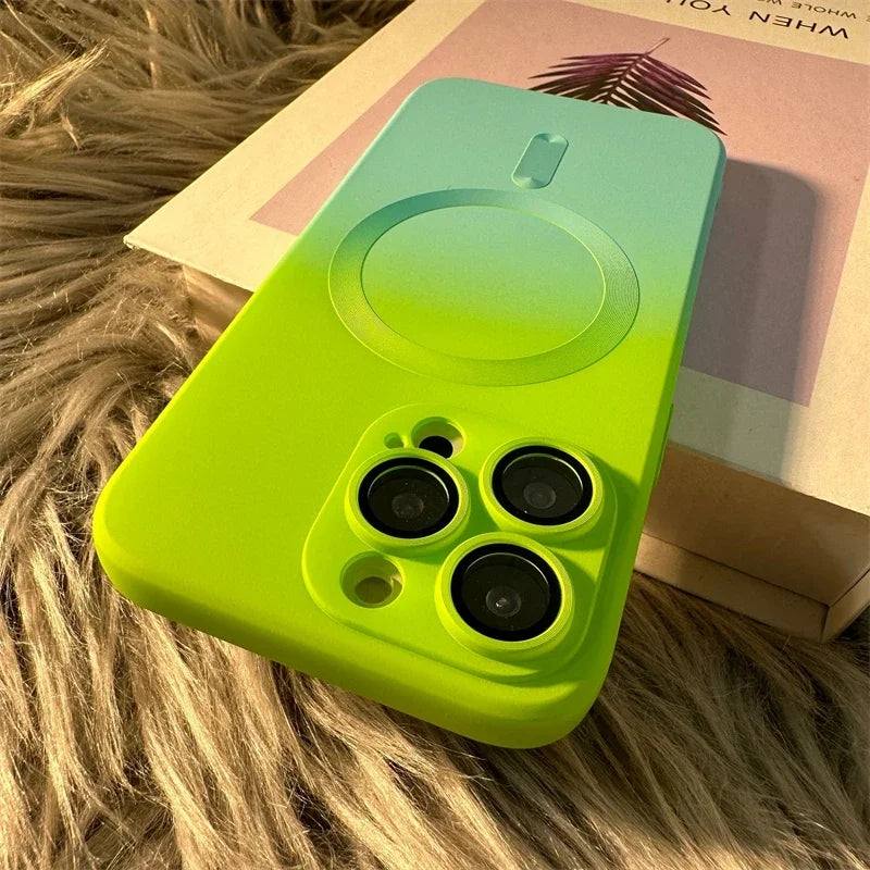 Luxury iPhone Case, MagSafe and Wireless Charging Phone Case For iPhone 11 12 13 14 Pro Max Plus, Soft and Magnetic Silicone Cover