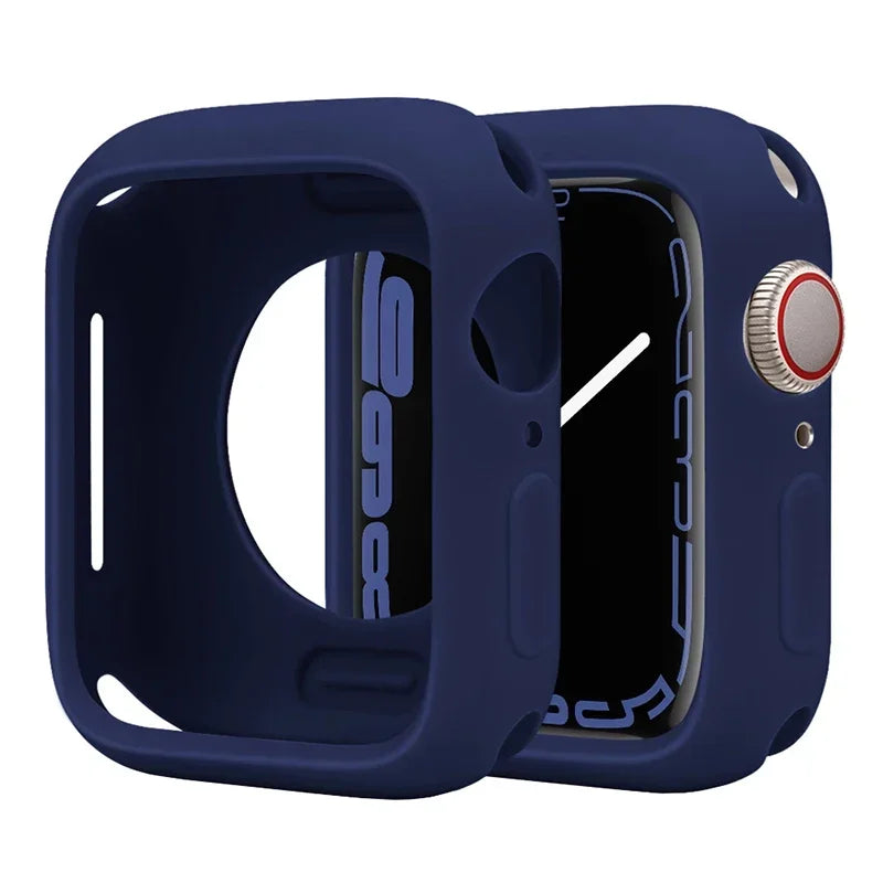 Premium Soft Silicone Case for Apple Watch 9 8 7 6 5, Series 44mm 40mm 41mm.