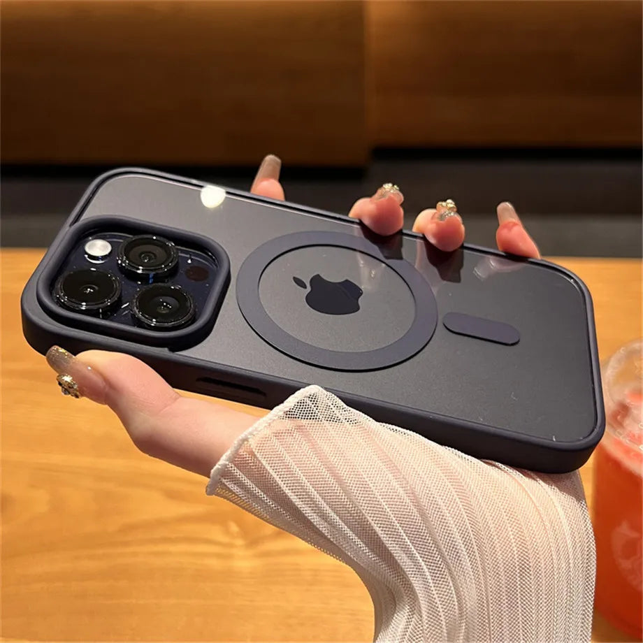 Luxury Magnetic and Wireless Charging Phone Case, Magsafe Case for iPhone, Shockproof and Soft Transparent Bumper Cover