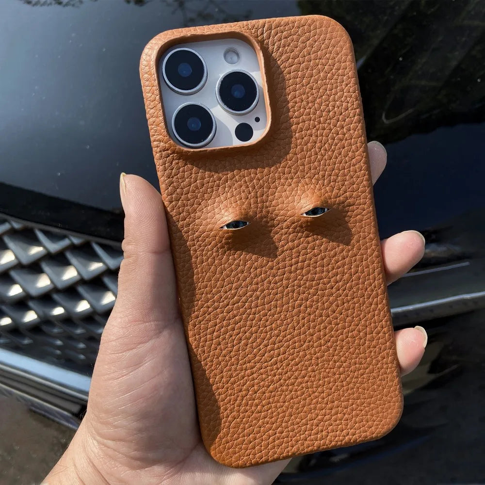 High Quality Leather for iPhone, Unique Eye Design, Full Back Cover Phone Case, Shock-proof Resistant and Anti-fingerprint Leather