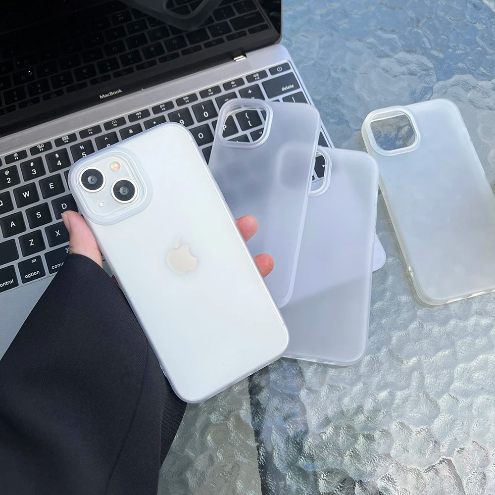 High Quality Soft TPU Matte Phone Case for iPhone, Transparent Material, Shock-proof Resistant Phone Case