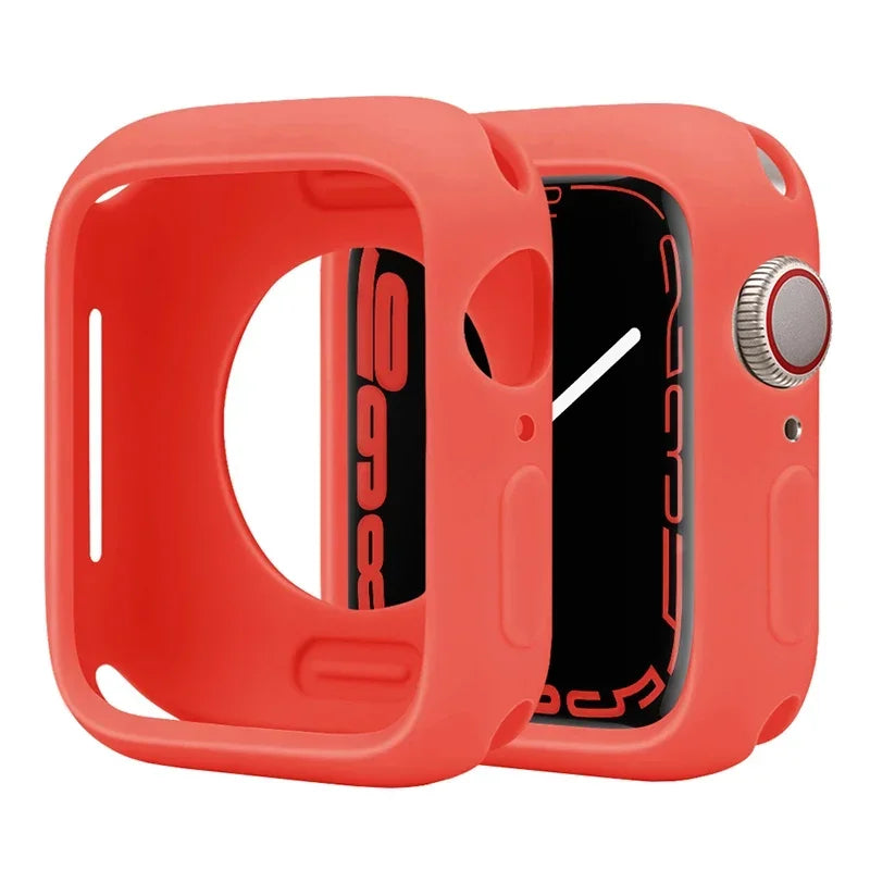Premium Soft Silicone Case for Apple Watch 9 8 7 6 5, Series 44mm 40mm 41mm.