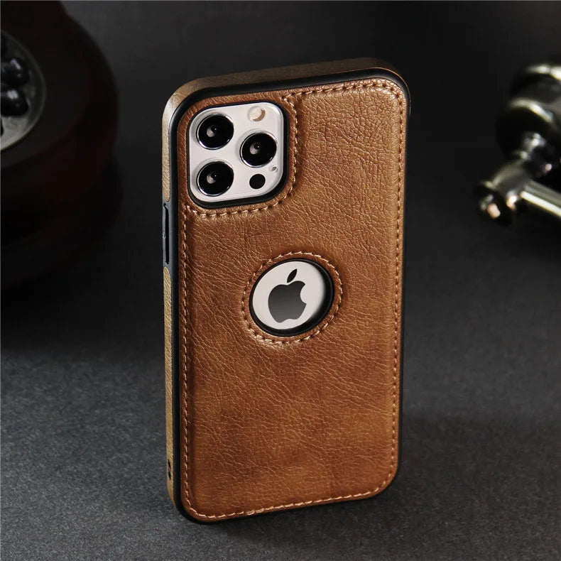 Premium Ultra Thin Leather Phone Case For iPhone, Shockproof Resistant, Soft Back Cover, Premium Leather, Slim Shape
