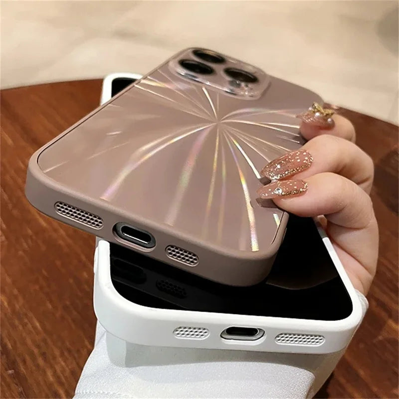 Luxury Laser Pattern Phone Case For iPhone, Shockproof Resistant, Bumper Case Cover