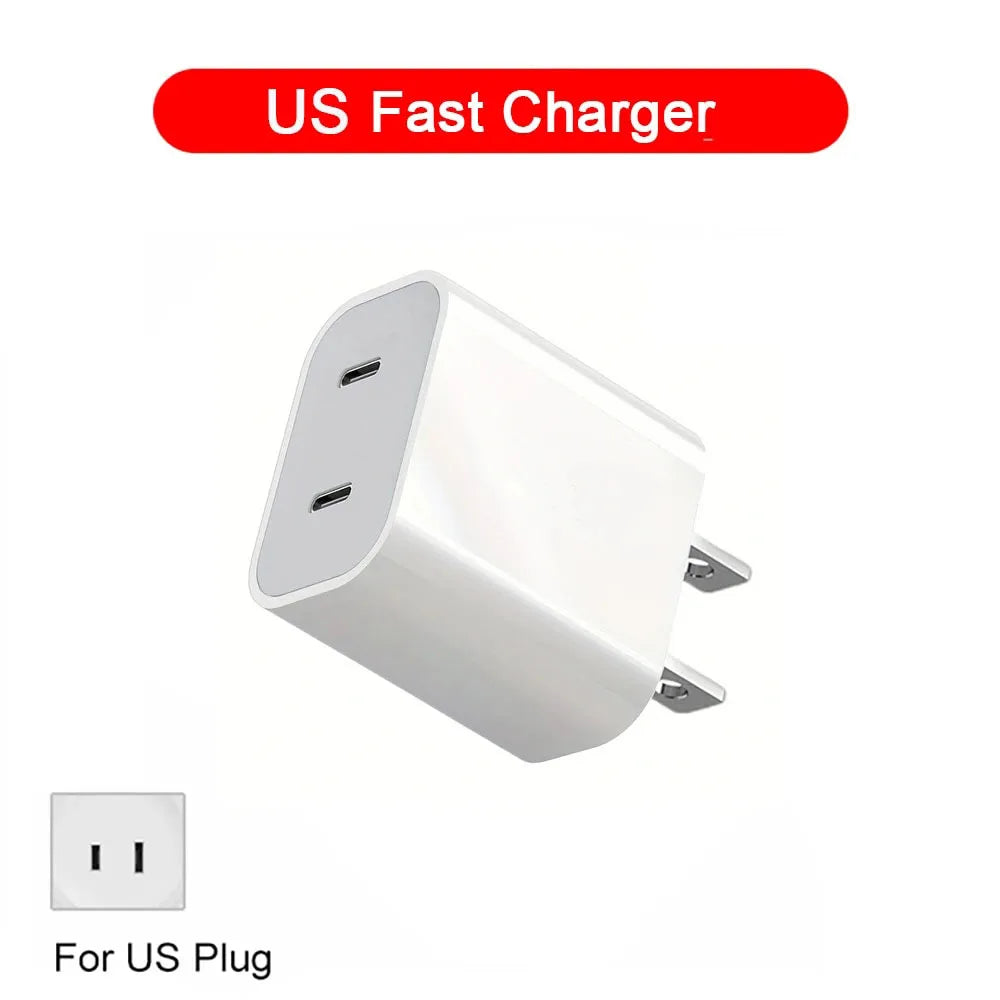Premium Dual USB C Charger, Fast Charge USB Type C for iPhone