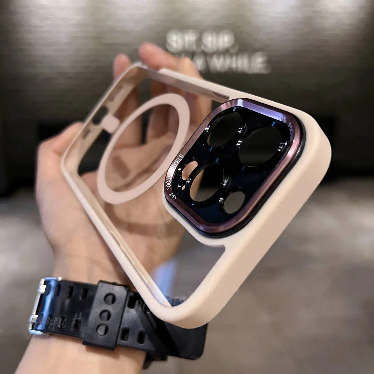 Luxury Silicone Phone Case, Magnetic and Wireless Charging, Camera Lens Bumper Protection Case For iPhone.