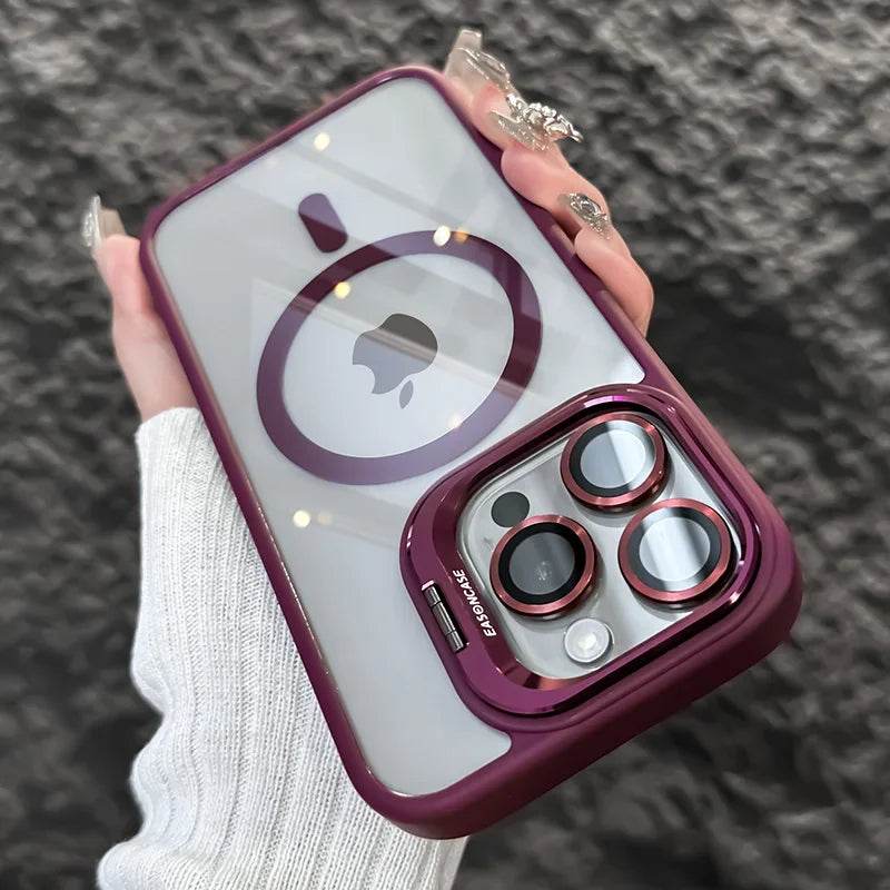 Luxury iPhone Case, Magnetic and Shockproof Phone Case For iPhone, Camera Lens Protection, Full Back Cover