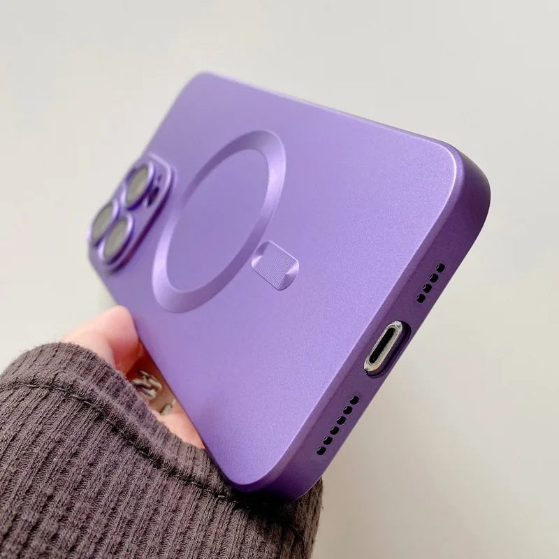 Luxury Matte Case For iPhone 15 14 13 12 11 Pro Max Plus, Magnetic phone case, with Shockproof Bumper Cover