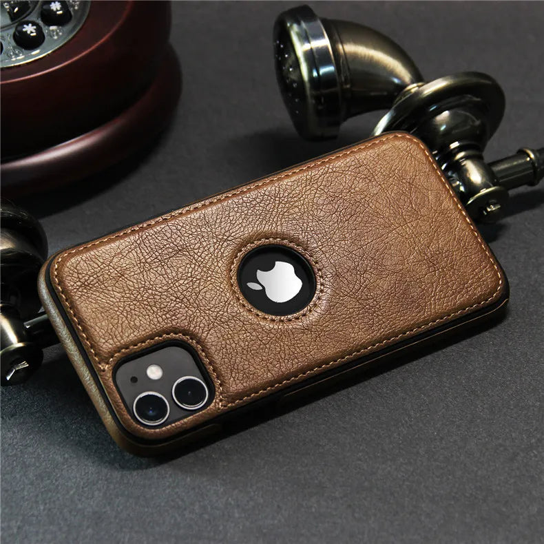 Premium Ultra Thin Leather Phone Case For iPhone, Shockproof Resistant, Soft Back Cover, Premium Leather, Slim Shape