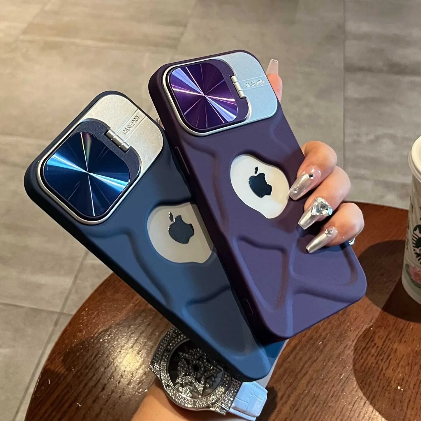 Premium Silicone Case, Magnetic Case with Camera Lens Protection Stand, MagSafe Charging and Unique Design