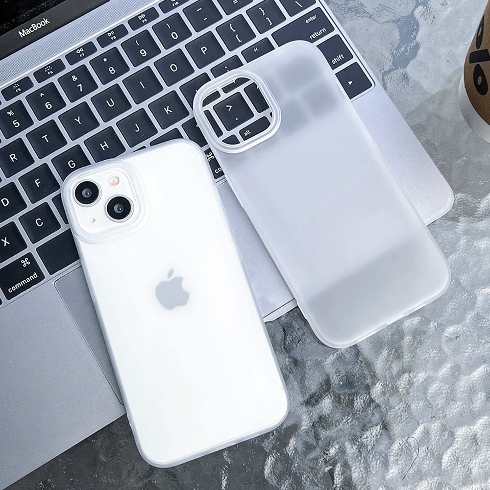 High Quality Soft TPU Matte Phone Case for iPhone, Transparent Material, Shock-proof Resistant Phone Case