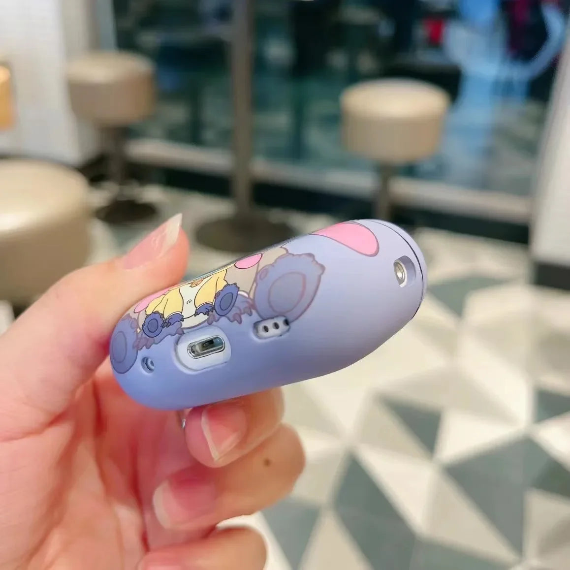Premium Earphone Accessories For Air Pods, Cartoon Stitch Cover, Unique Design Earphone
