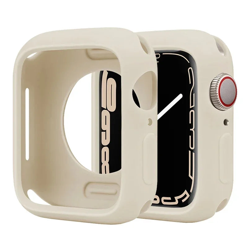 Premium Soft Silicone Case for Apple Watch 9 8 7 6 5, Series 44mm 40mm 41mm.