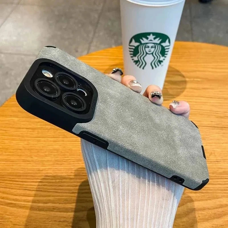 High Quality Silicone Leather Phone Case For iPhone 15 16 12 11 14, Camera Lens Protection Bumper Full Cover