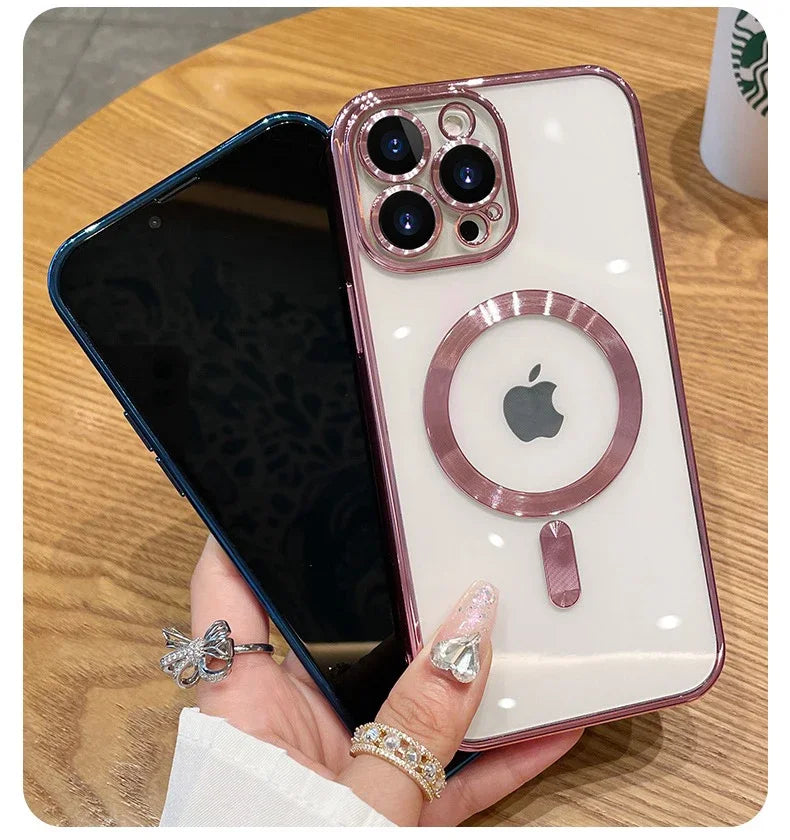 High Quality Silicone, Magnetic Case For MagSafe For iPhone, Clear and Soft Silicone, Wireless Charging Cover