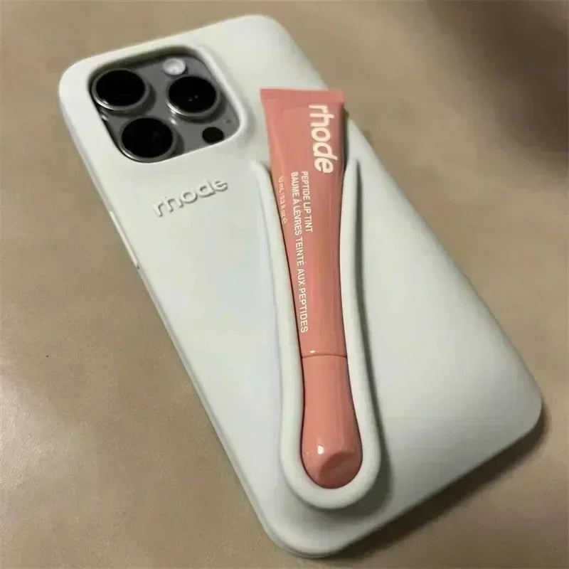 High Quality Soft Silicone Phone Case with Portable Lipstick Holder, Unique Design and Color, High Quality Cover and Premium Material