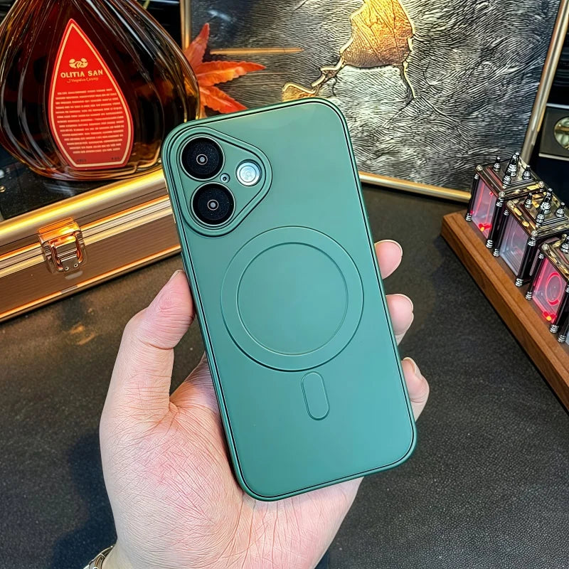 Premium Magnetic Silicone Phone Case For iPhone, Mag Safe Wireless Charging Case, Shockproof Resistant Case