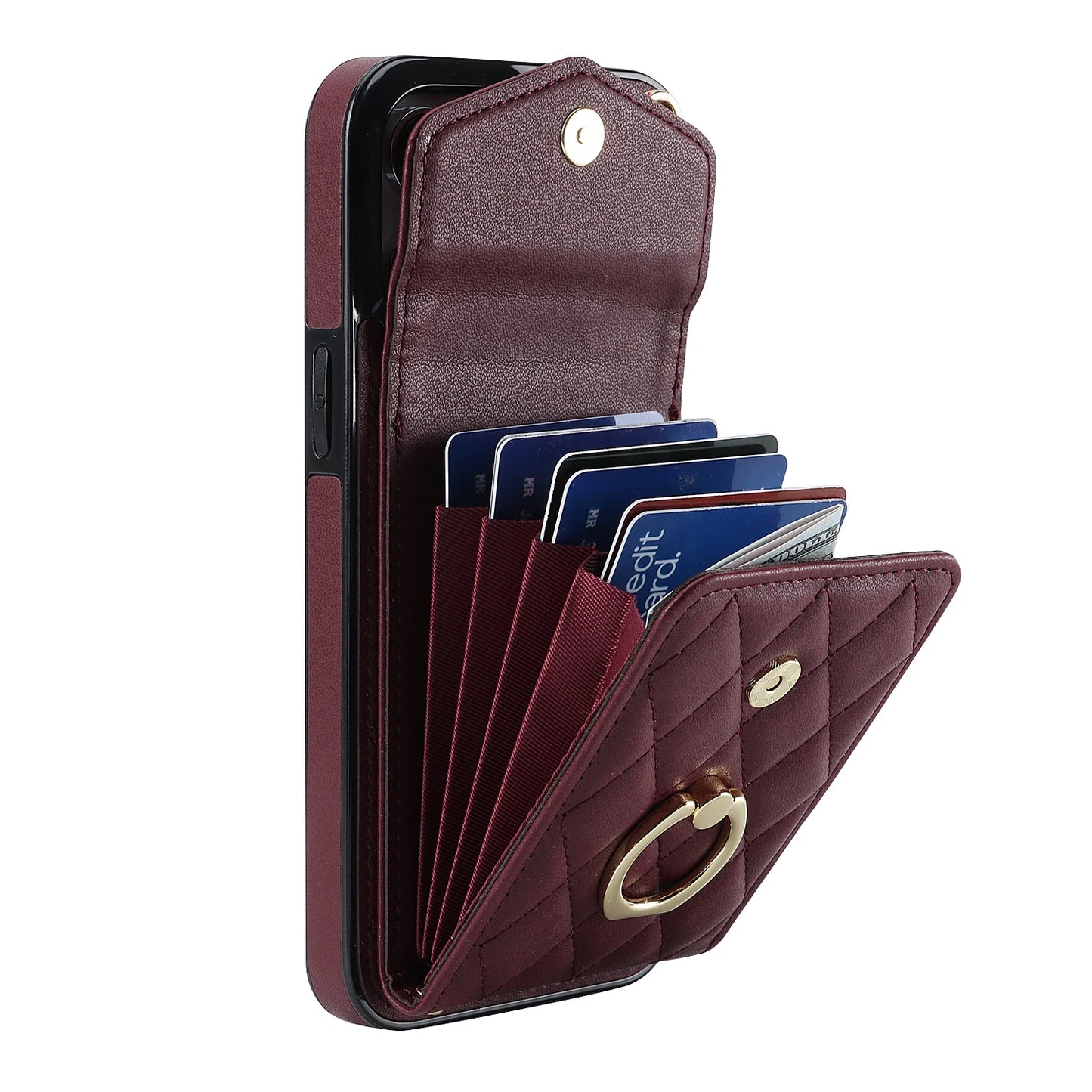 High Quality Crossbody Leather Case for iPhone with Wallet, Premium Leather, All Around Protection Phone Case.