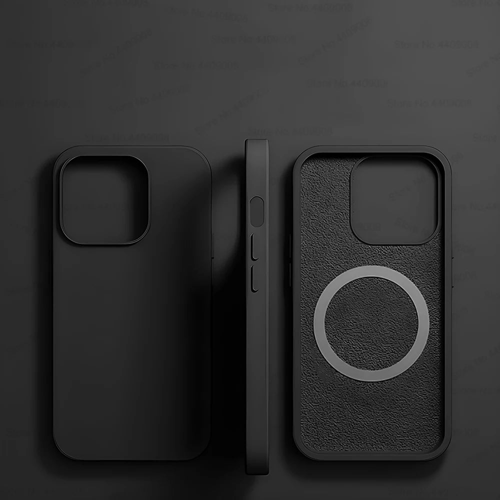 Premium Silicone iPhone Case with Wireless Charging and Magnetic Case for MagSafe, Soft Cover Phone Case, Shockproof Resistant.