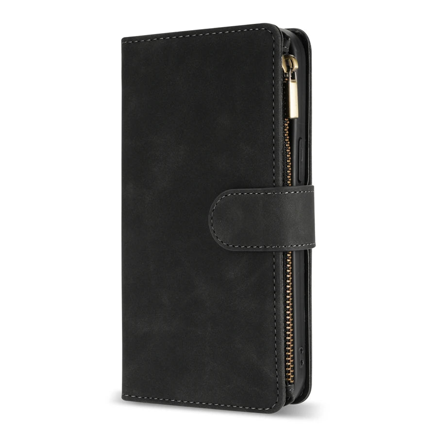 Premium Leather Case for iPhone, Wallet Multi-card Stand, Magnetic Flip Leather Case, 360 Protection