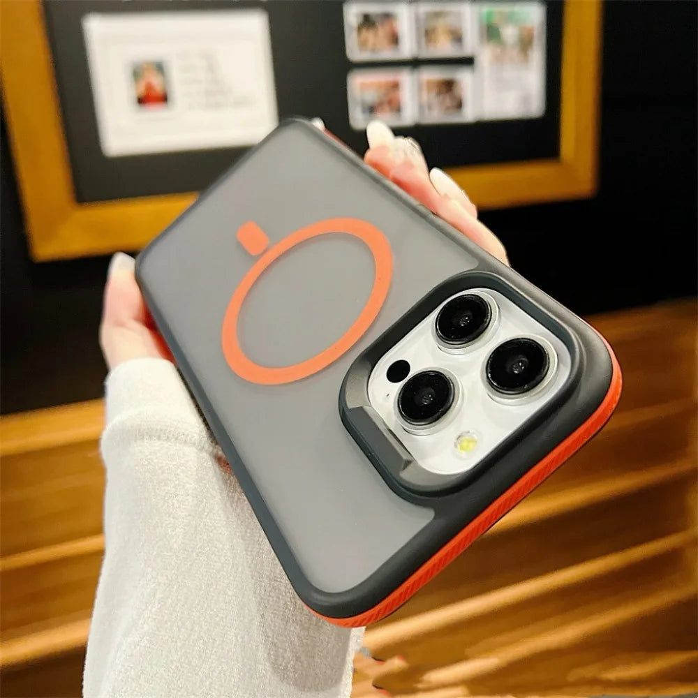 Luxury Magnetic and Magsafe Phone Case for iPhone, Translucent Material, Shockproof Case, Wireless and Magnetic Charging