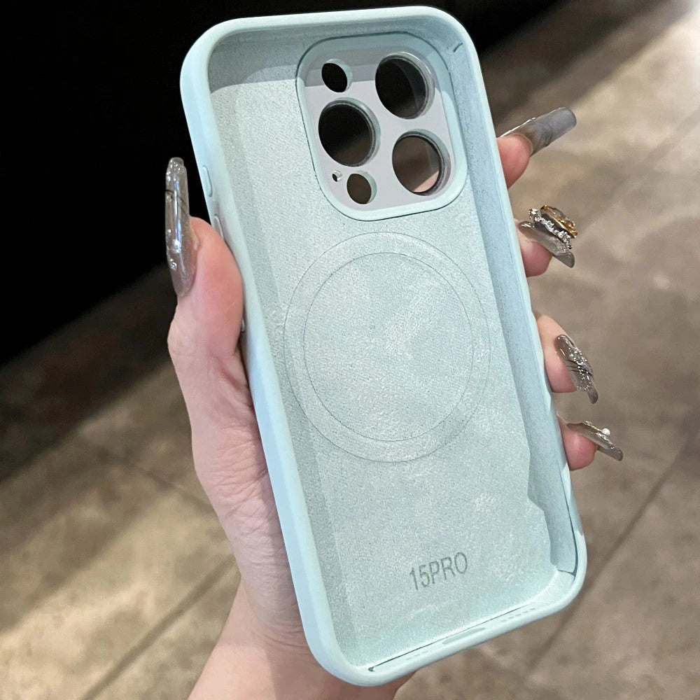High Quality Silicone Phone Case, Magnetic and Wireless Charging Case For iPhone, For MagSafe Case, Shockproof Phone Cover, Camera Lens Protection