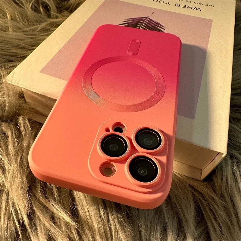 Luxury iPhone Case, MagSafe and Wireless Charging Phone Case For iPhone 11 12 13 14 Pro Max Plus, Soft and Magnetic Silicone Cover