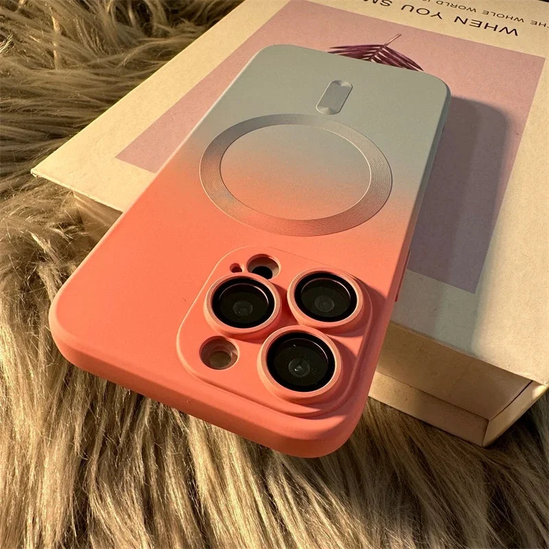Luxury iPhone Case, MagSafe and Wireless Charging Phone Case For iPhone 11 12 13 14 Pro Max Plus, Soft and Magnetic Silicone Cover