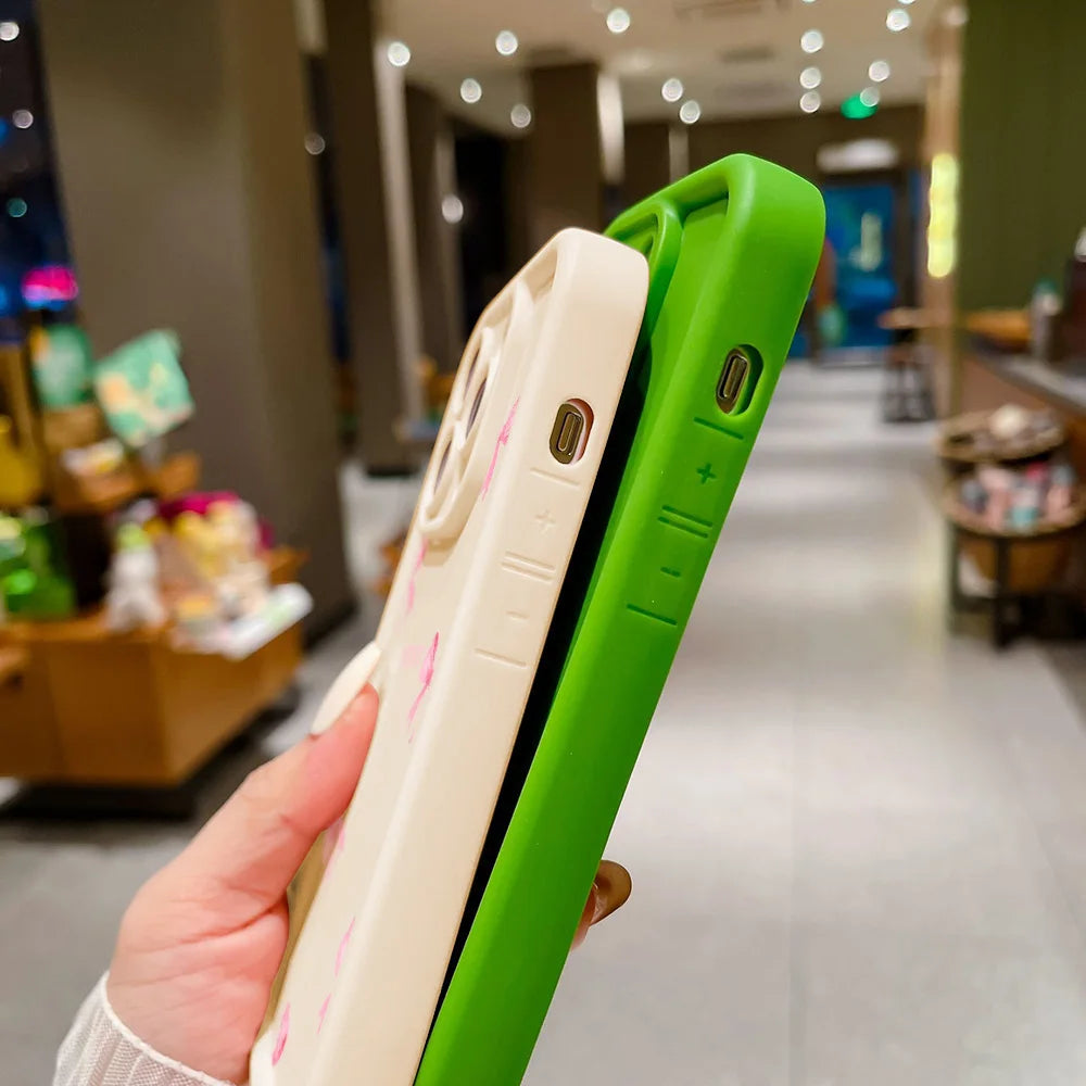 High Quality Silicone Case, Pink Bow Phone Case For iPhone, All Around Protection and Camera Lens Protection Phone Case