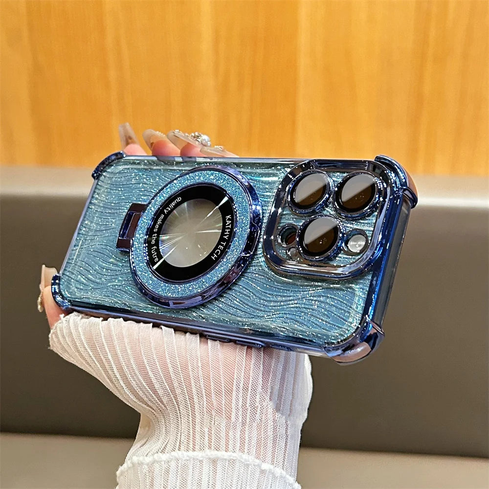 Luxury Glitter iPhone Case with Magsafe Charging, High Quality Phone Holder, Shockproof Resistant and Anti-Scratch Material