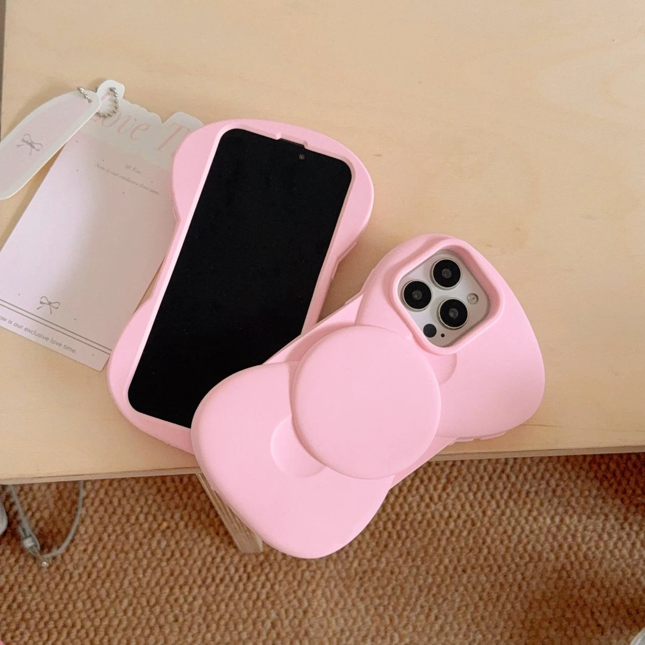 High Quality Silicone Phone Case, 3D Bowtie Soft Silicone Phone Case, Shock-proof Resistant and Anti-scratch Phone Case