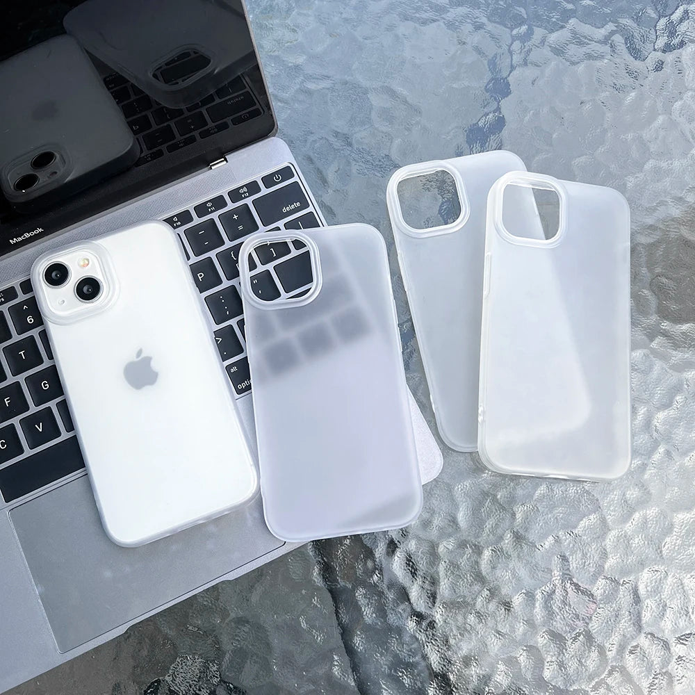 High Quality Soft TPU Matte Phone Case for iPhone, Transparent Material, Shock-proof Resistant Phone Case
