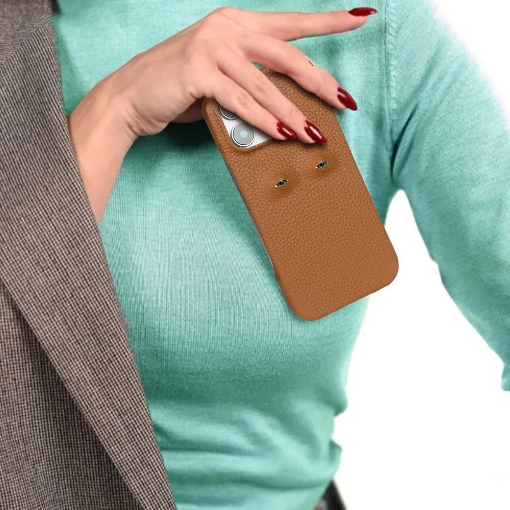 High Quality Leather for iPhone, Unique Eye Design, Full Back Cover Phone Case, Shock-proof Resistant and Anti-fingerprint Leather
