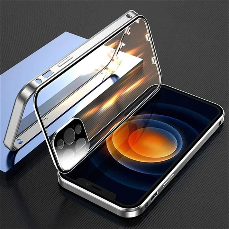High Quality iPhone Case, 360°Protection, Magnetic Phone Case For iPhone, Double Sided Glass Cover, Camera Lens Protection