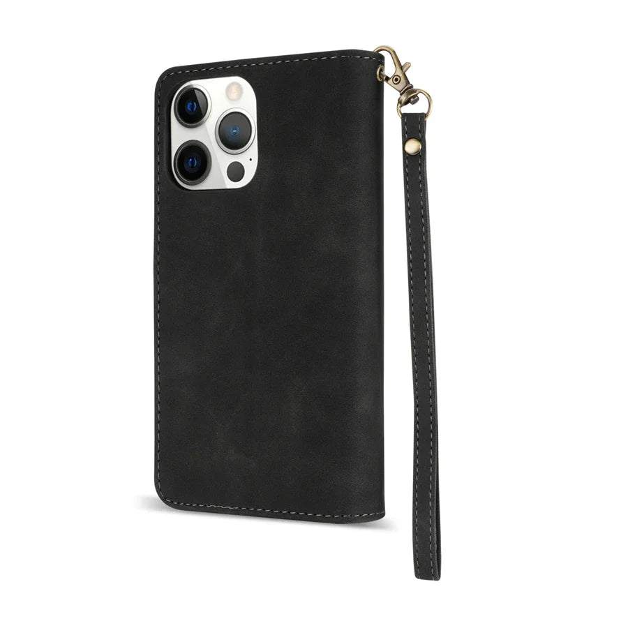 Premium Leather Case for iPhone, Wallet Multi-card Stand, Magnetic Flip Leather Case, 360 Protection