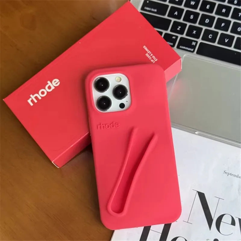High Quality Soft Silicone Phone Case with Portable Lipstick Holder, Unique Design and Color, High Quality Cover and Premium Material