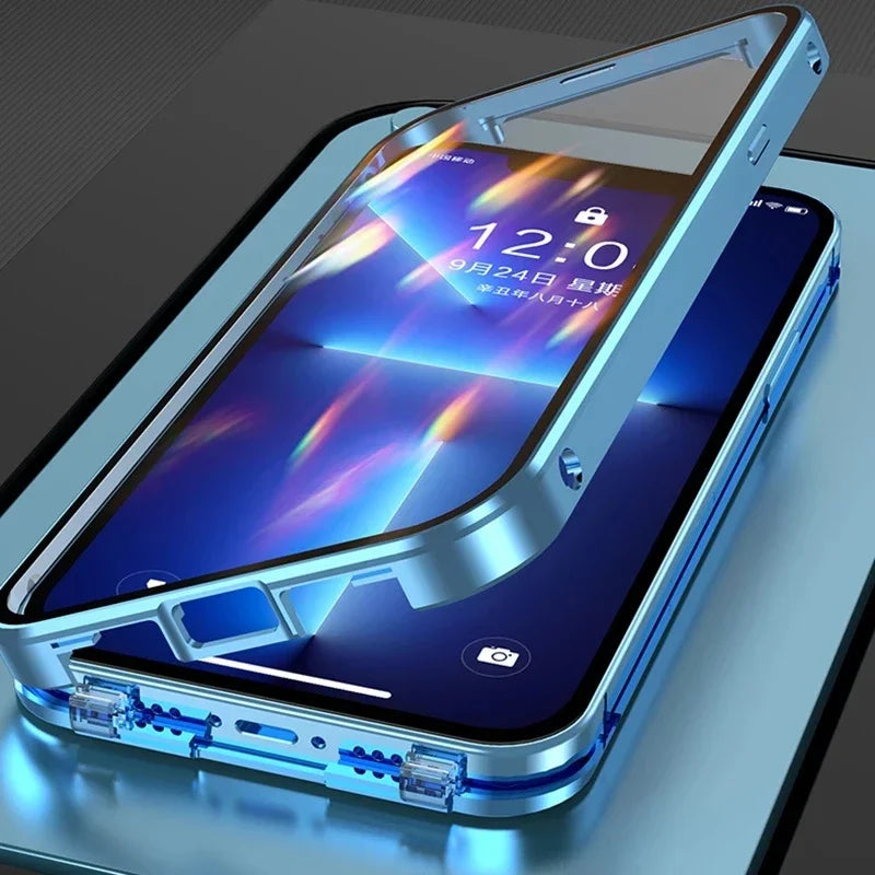 High Quality iPhone Case, 360°Protection, Magnetic Phone Case For iPhone, Double Sided Glass Cover, Camera Lens Protection