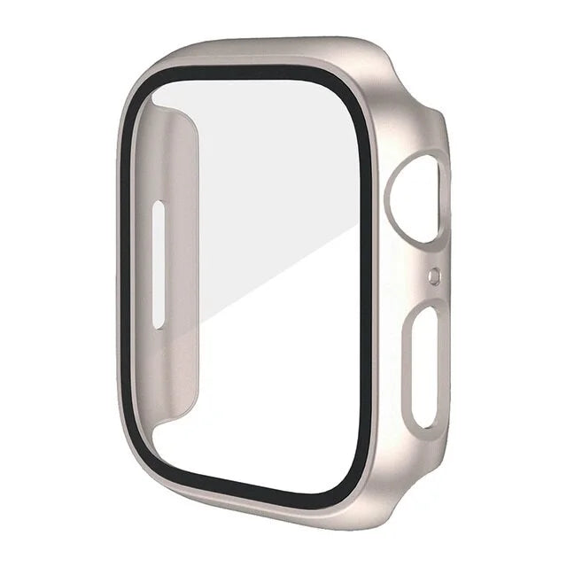 Premium Tempered Glass and Case For Apple Watch, 41mm 45mm 42mm 38mm 44mm 40mm, All Around Screen Protector Case for iWatch