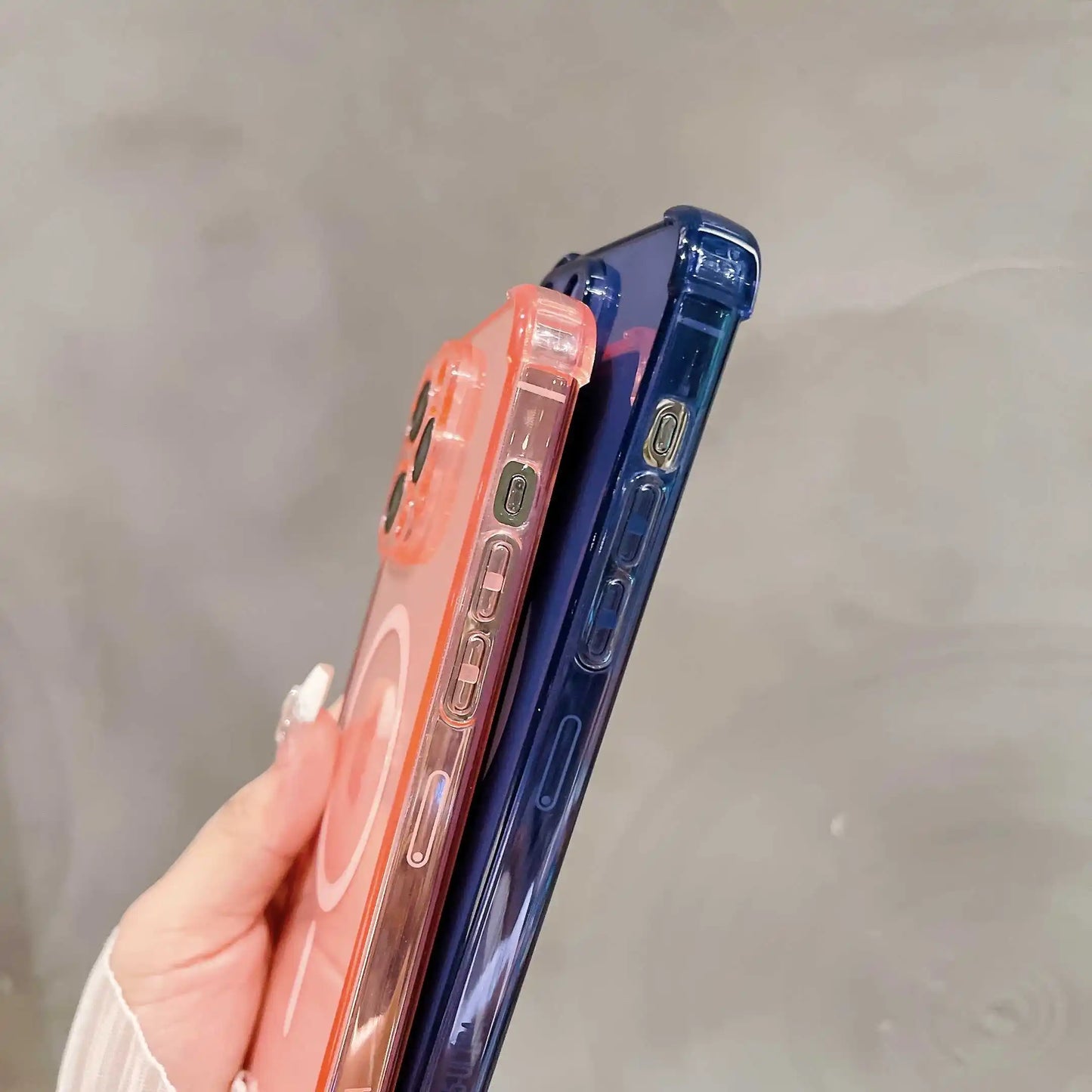 Luxury Wireless Charging Phone Case, MagSafe and Shockproof Phone Case For iPhone, Transparent and Magnetic Bumper Cover