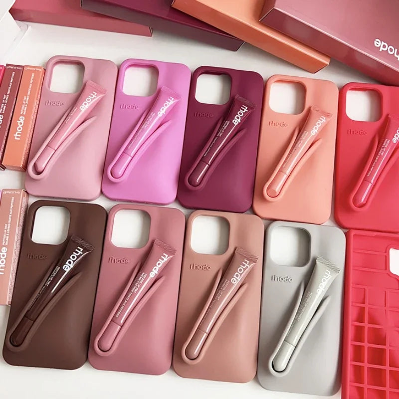 High Quality Silicone Case With Lipstick Portable Holder, Unique Design and Shock-proof Resistant Material
