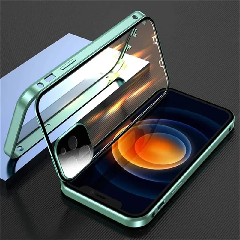 High Quality iPhone Case, 360°Protection, Magnetic Phone Case For iPhone, Double Sided Glass Cover, Camera Lens Protection