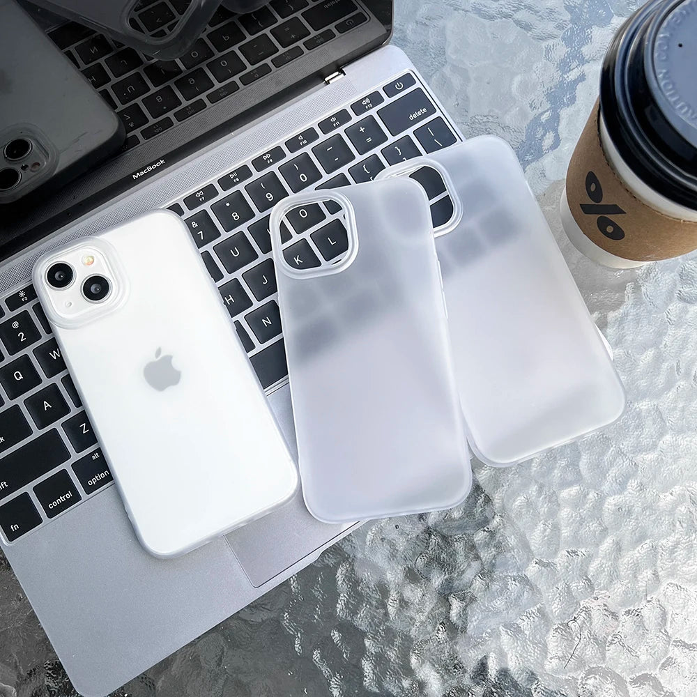 High Quality Soft TPU Matte Phone Case for iPhone, Transparent Material, Shock-proof Resistant Phone Case
