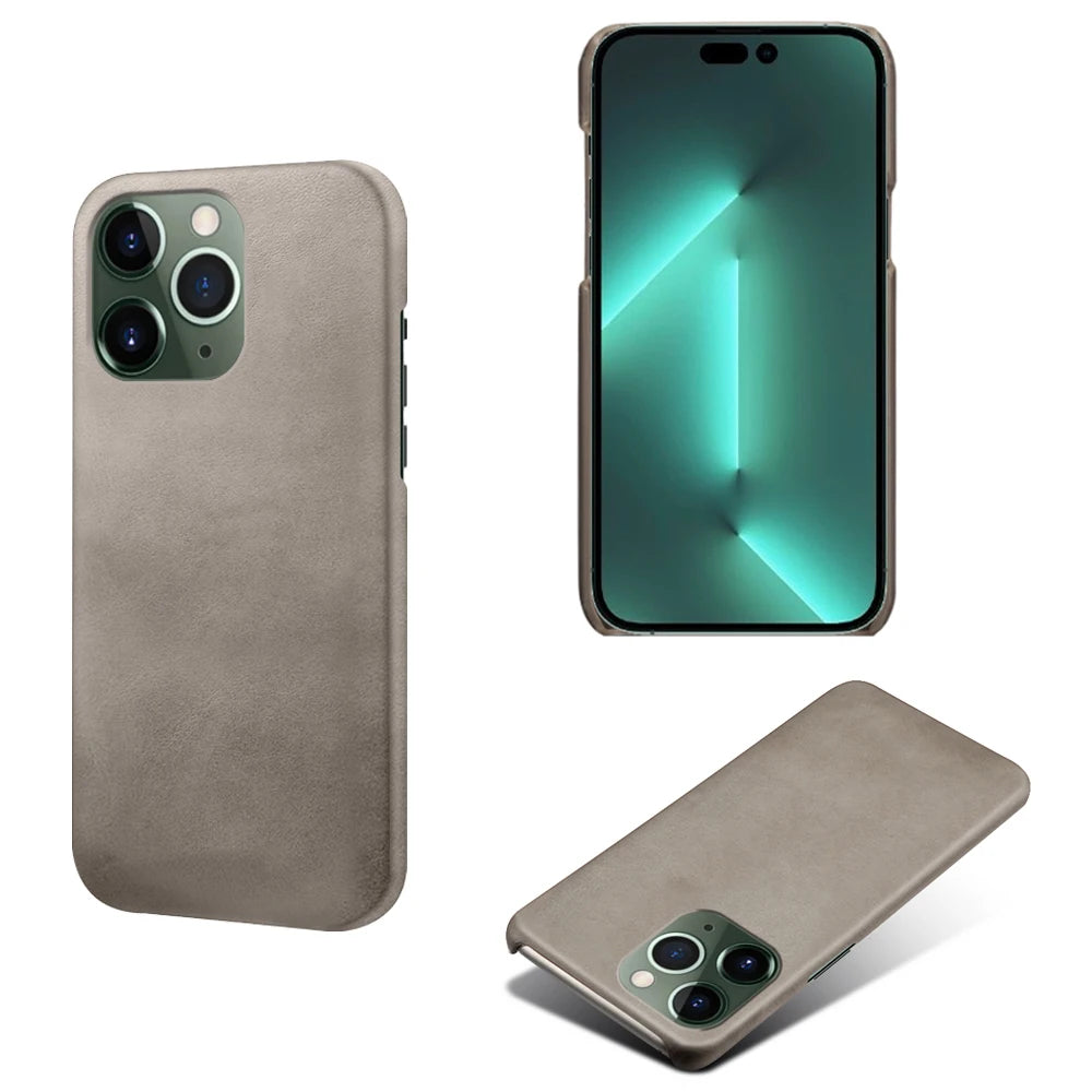 Luxury Slim Leather for iPhone, Soft Material, Shockproof Resistant Phone Case, All Around Protection Case