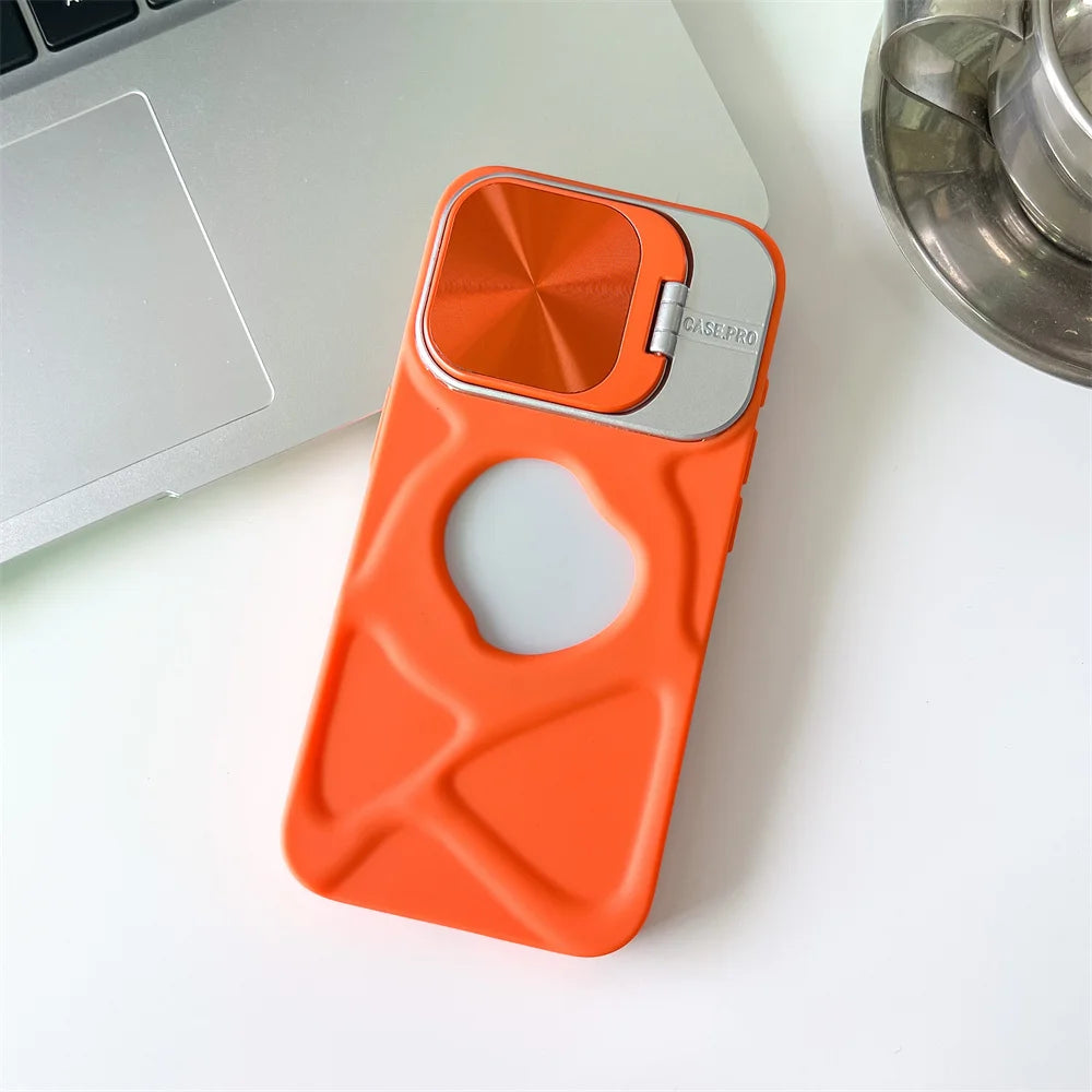 Premium Silicone Case, Magnetic Case with Camera Lens Protection Stand, MagSafe Charging and Unique Design