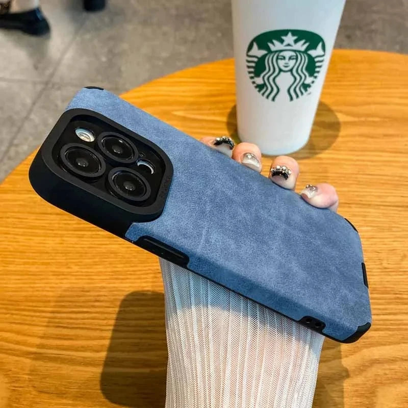 High Quality Silicone Leather Phone Case For iPhone 15 16 12 11 14, Camera Lens Protection Bumper Full Cover