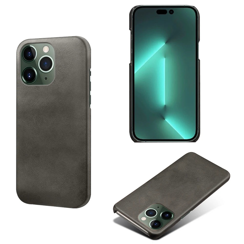 Luxury Slim Leather for iPhone, Soft Material, Shockproof Resistant Phone Case, All Around Protection Case