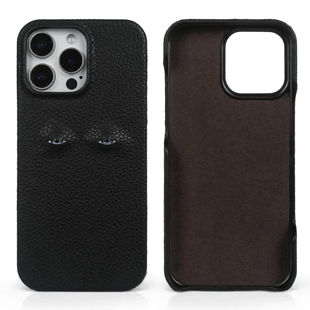 High Quality Leather for iPhone, Unique Eye Design, Full Back Cover Phone Case, Shock-proof Resistant and Anti-fingerprint Leather