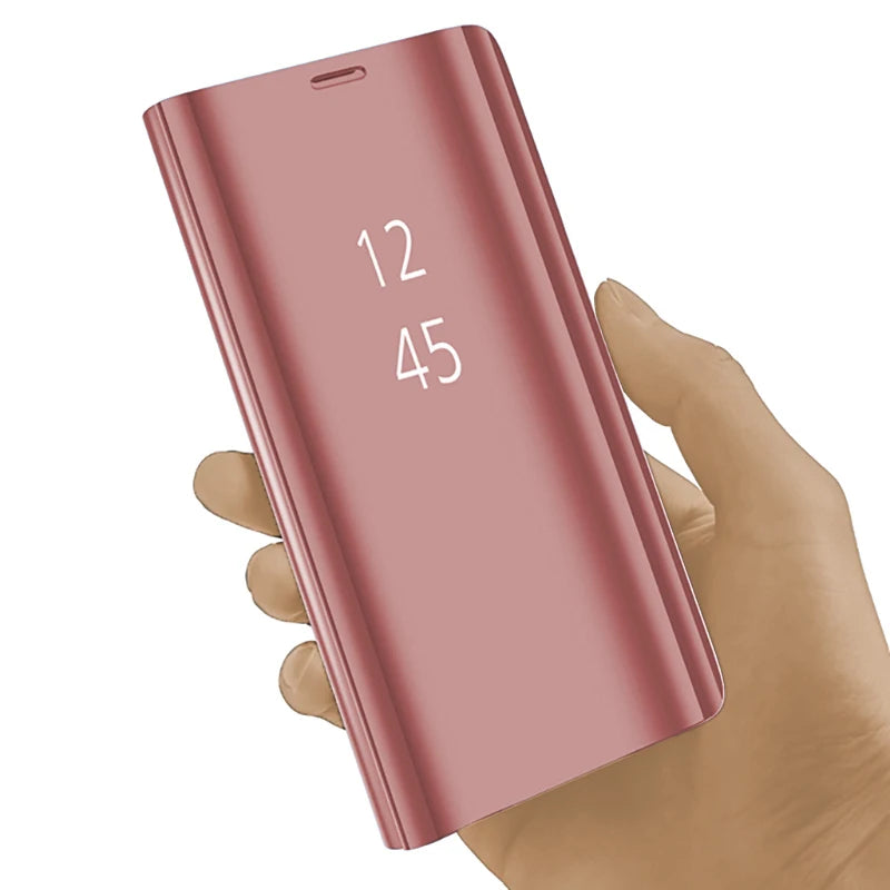 High Quality 360° Full Protected Flip Mirror Phone Case For iPhone, Shockproof Bumper Cover, Anti-finger Print Phone Case