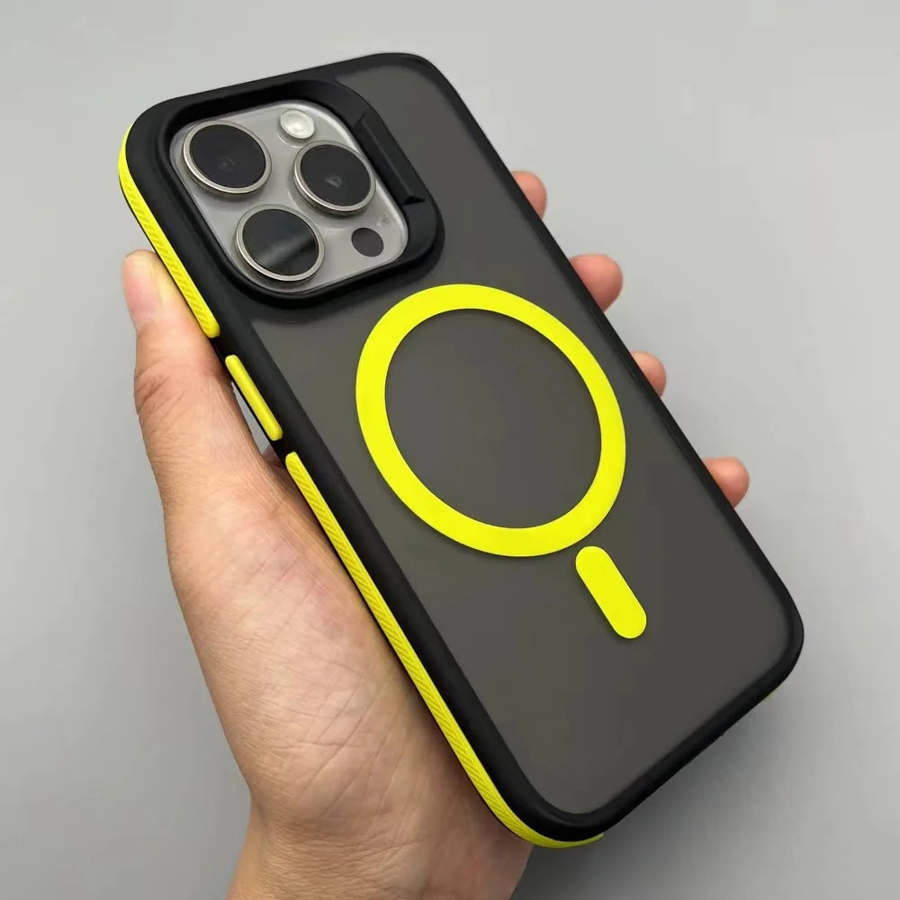 Luxury Magnetic and Magsafe Phone Case for iPhone, Translucent Material, Shockproof Case, Wireless and Magnetic Charging